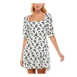 Trixxi Black and White Puff Sleeve Sundress